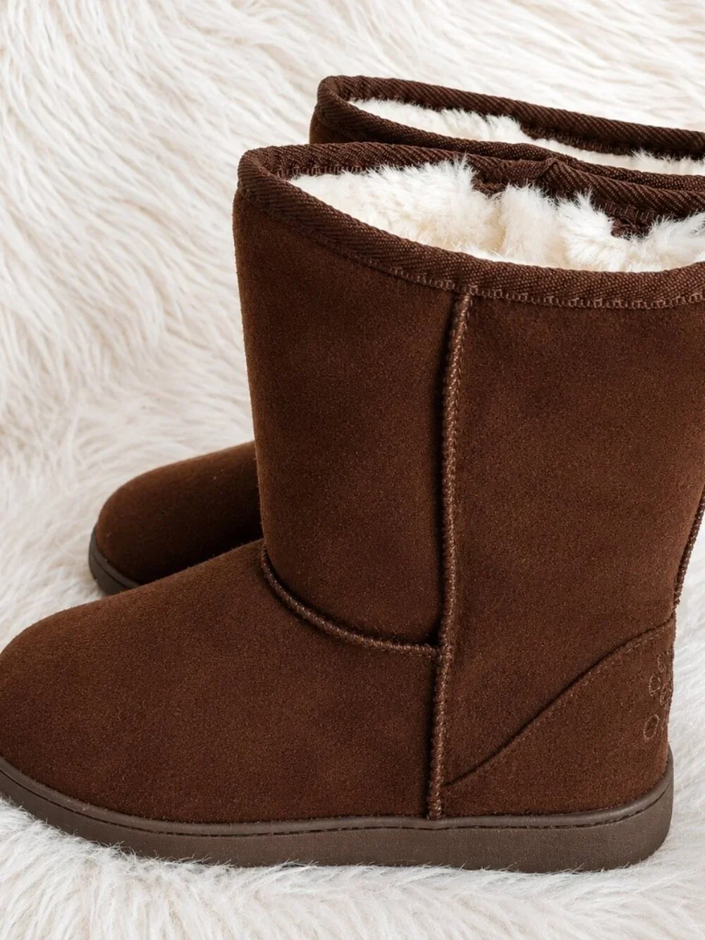 Dawgs Chocolate Faux Suede Microfiber Mid-Calf Boots SZ 6